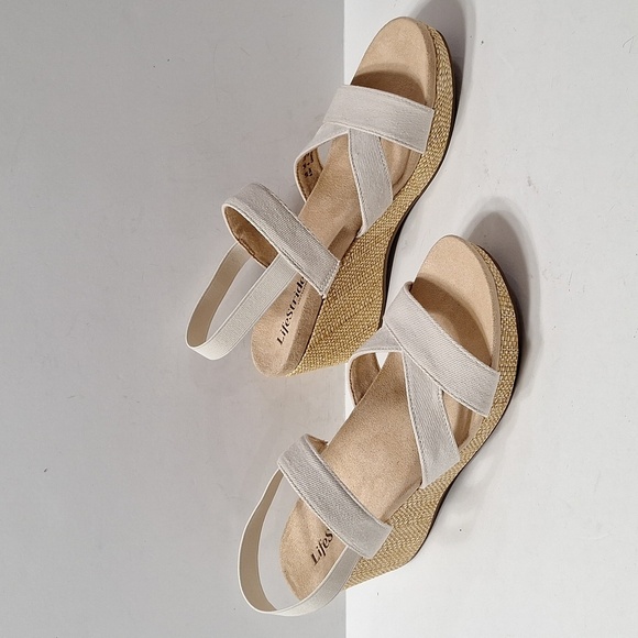 Life Stride (NEW) Soft System Danita Cream Platform Wedge Comfort Sandal Sz. 8.5 - Picture 5 of 11